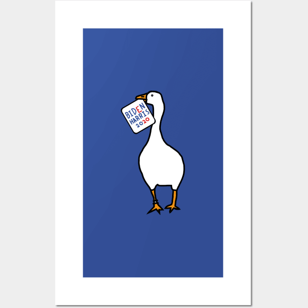 Small Goose with Stolen Biden Harris Sign Wall Art by ellenhenryart